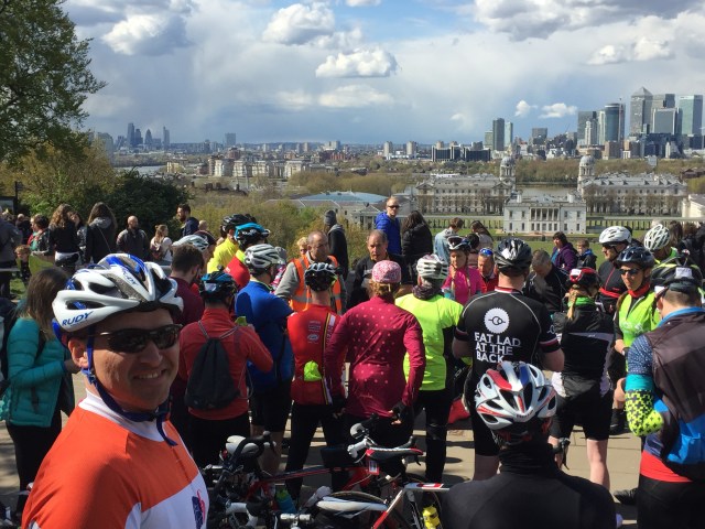Rider briefing at the Royal Observatory, Greenwich, London