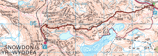 Ordnance Survey - Snowdon Pyg Track