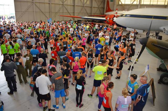 Preparing for the start and the safety briefing in Hanger One
