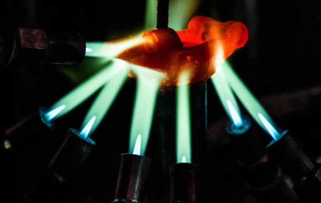 Brompton Hinge being forge welded onto the handlebar support